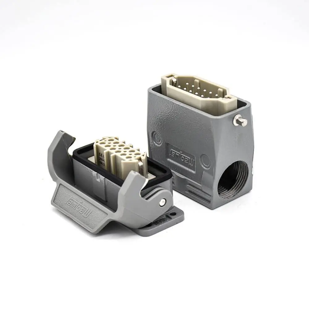 H10A Heavy Duty Power Connector M25 Bulkhead Mounting 12Pin Silver Plating Male Butt-Joint Female