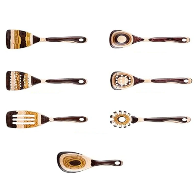 Conjunto De Utensílios De Madeira Para Cozinhar, Colher De Madeira, Utensílio, Durável, Ecológico, Kaykawood, 7Pcs