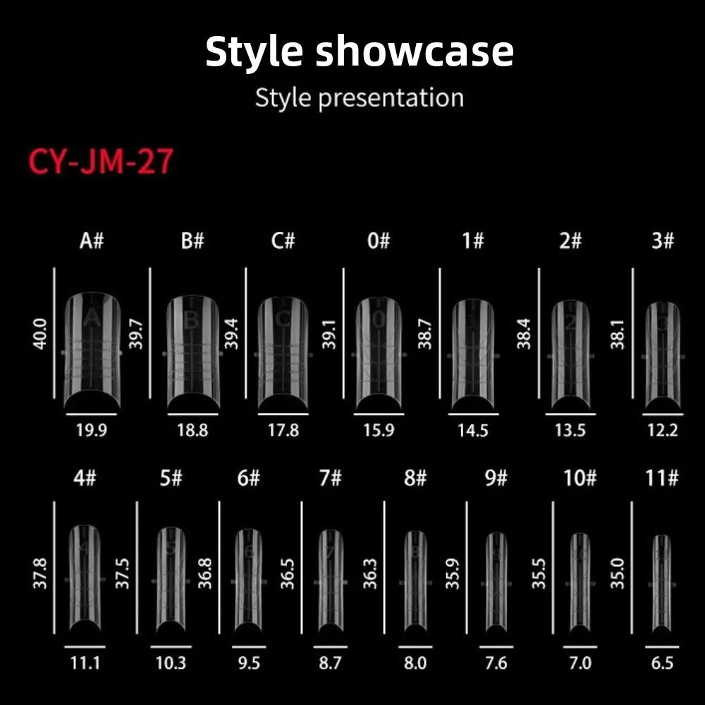 Novos moldes transparentes para unhas dos pés, faça você mesmo, meia cobertura completa, moldes de extensão de unhas, ferramentas de manicure de cabeça dupla para construtor de gel