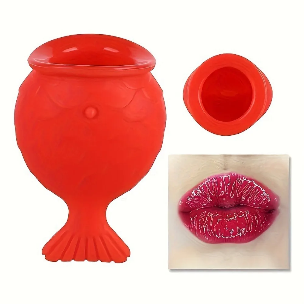 

Gift Reusable Lips Enhancer Soft Thicken Plump Silicone Fish Lip Filler Tools Beauty Pump Pout Shape Suction Plumper