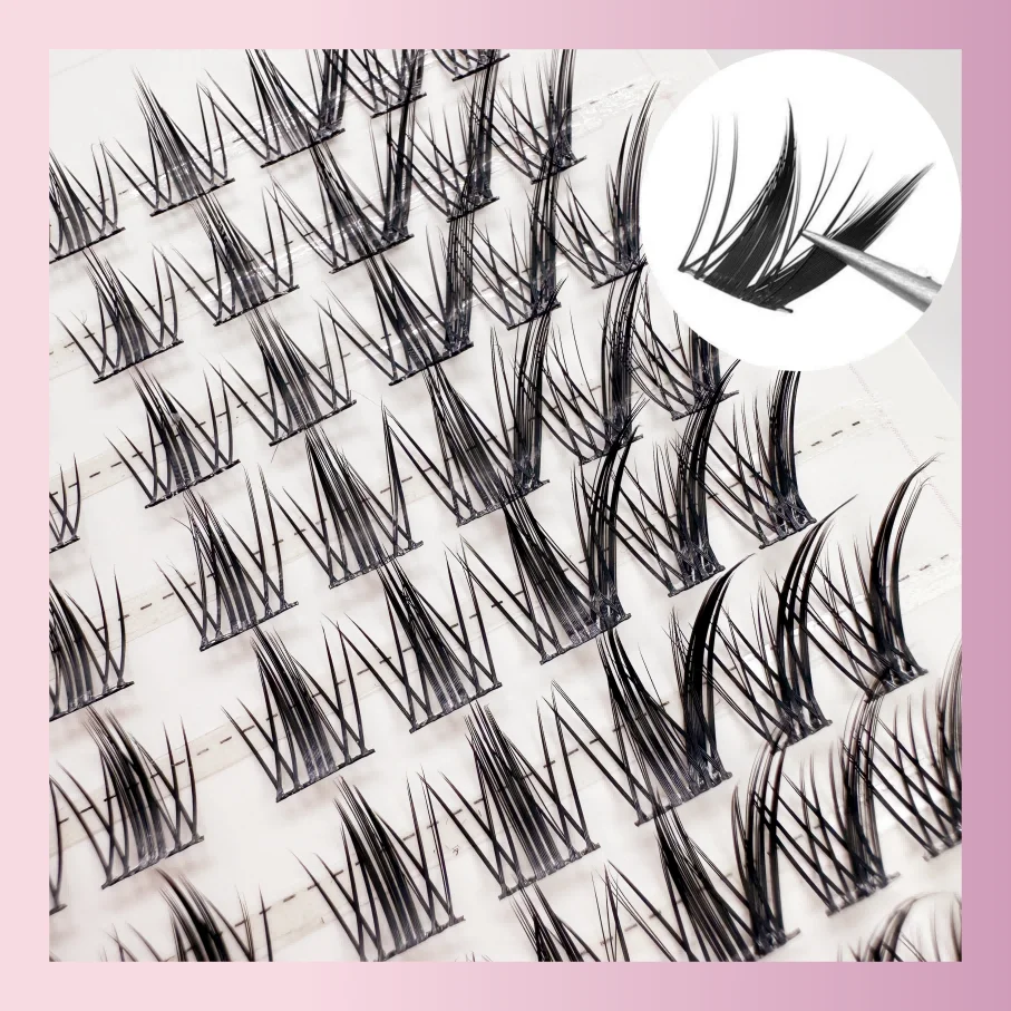 100 Pcs Natural Anime False Eyelashes, 0.07 Thickness, 11-13mm Mixed, Fluffy 3D Volume, Reusable Makeup Tool for All Occasions