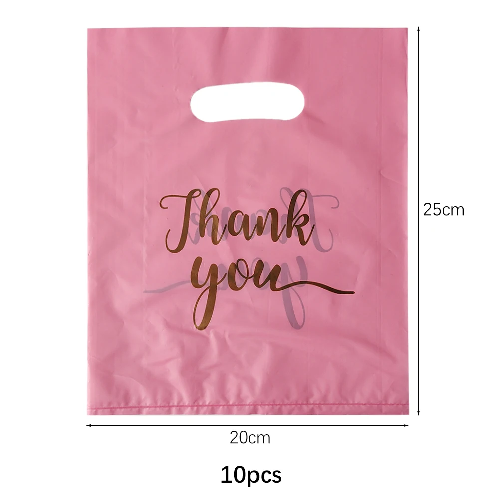 10/50/100 Stück Dankeschön-Geschenktüte aus Kunststoff, Einkaufstasche, Süßigkeitentüten, Geburtstag, Hochzeit, Party, Gastgeschenke, Süßigkeiten-Plätzchenverpackungen – Detail 4