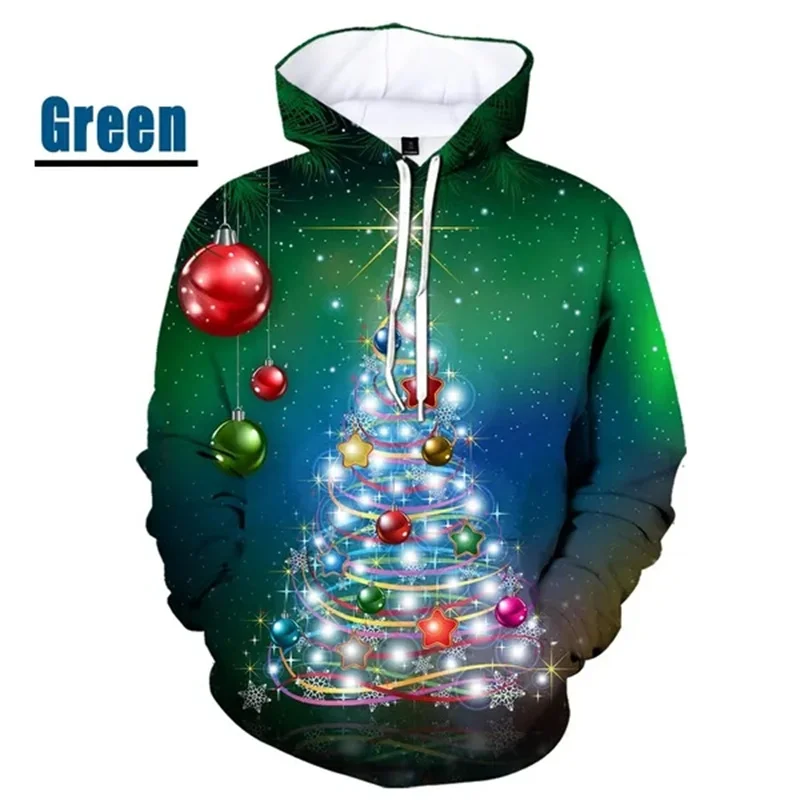 Christmas Tree Graphic Hoodies For Men 3D The Perfect Tree Printed Hooded Sweatshirts Kid Fashion Winter Pullover Pop Hoodie Top