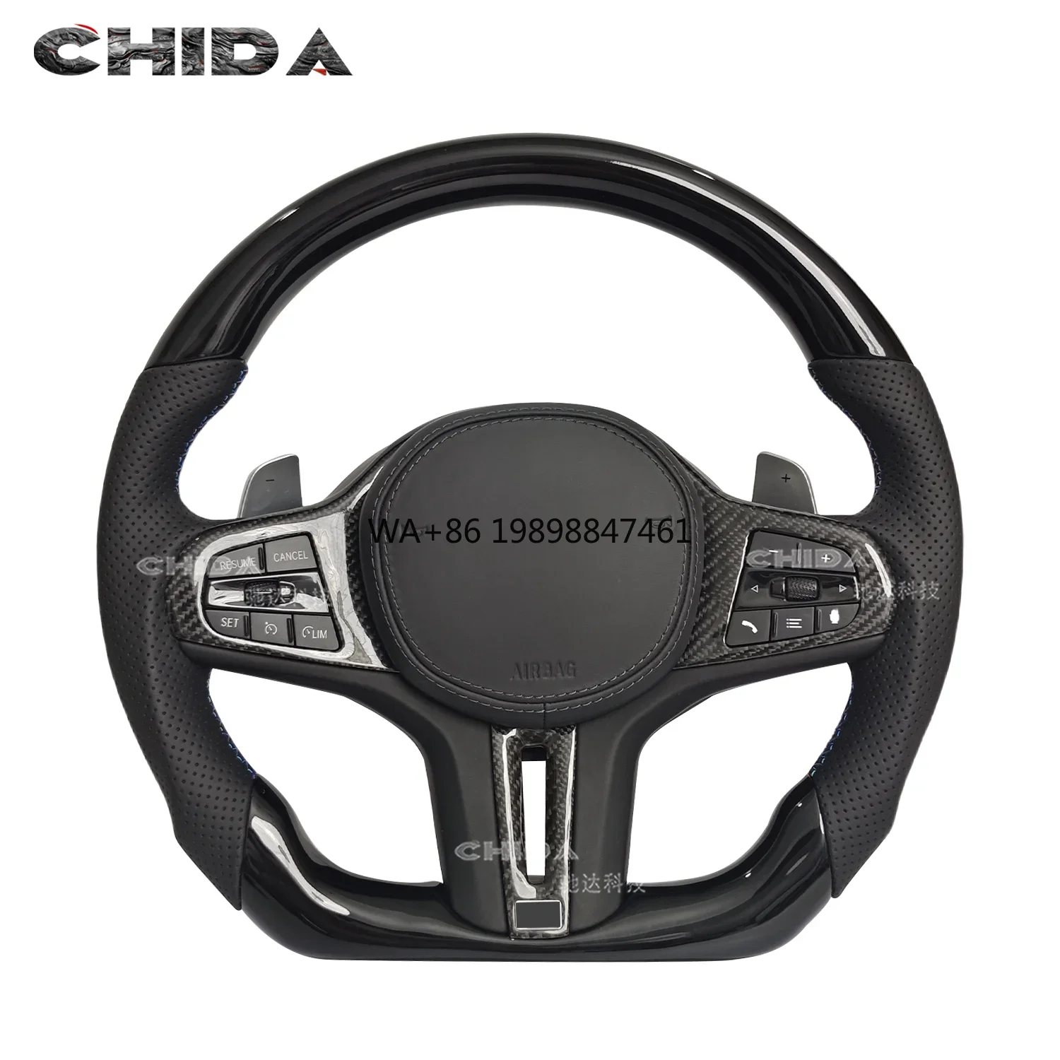 

Black Piano Finish Flat Bottom Steering Wheel for BMWs F30 F22 F32 F33 F80 F83 F15 F86 G01 G11 G20 G22 G30 G32 G60 G82 G80