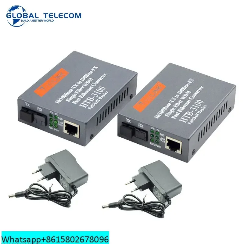 Ethernet Media Converter 2 Port 4 RJ45 A/B Netlink HTB-3100 Media Converter 10/100 MB 25KM