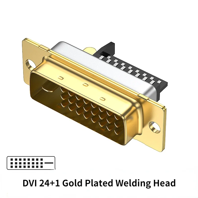 DVI Welding Head Male Plug DVI 24+5 24+1 Connector DVI Interface 25 Pin Computer Monitor Connector with Gold Plated Needles