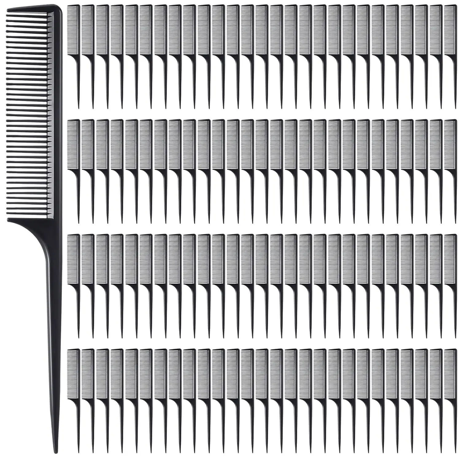 

Wholesale 60 Pcs Rat Tail Comb Bulk Hair Styling Comb Plastic Anti Static Heat Resistant Tail Combfor Braiding Hair