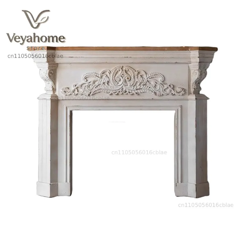 Retro fireplace decoration, villa decoration cabinet, bed and breakfast living room, wedding fireplace rack decoration, shooti
