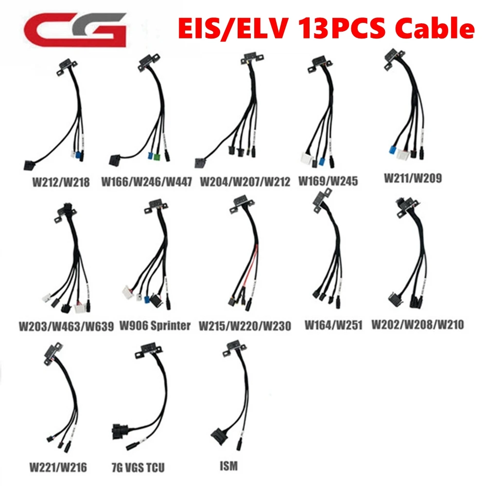 New EIS ELV 7G+ISM+MB ESL Test Cables for Mercedes for Benz Works together with VVDI MB BGA TOOL+Gateway Emulator Free Shipping