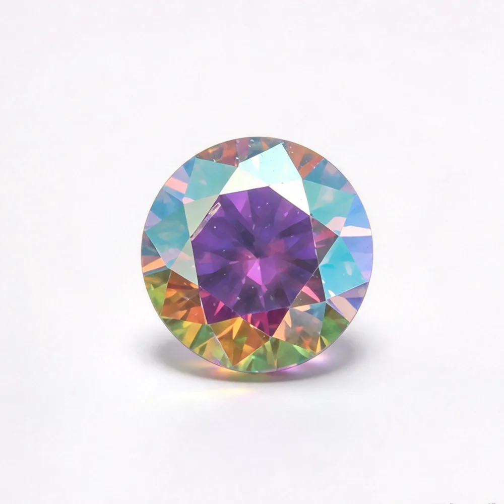 AB Color Round Brilliant Cut Loose Moissanite D VVS1 Quality Gemstone For Jewelry Making