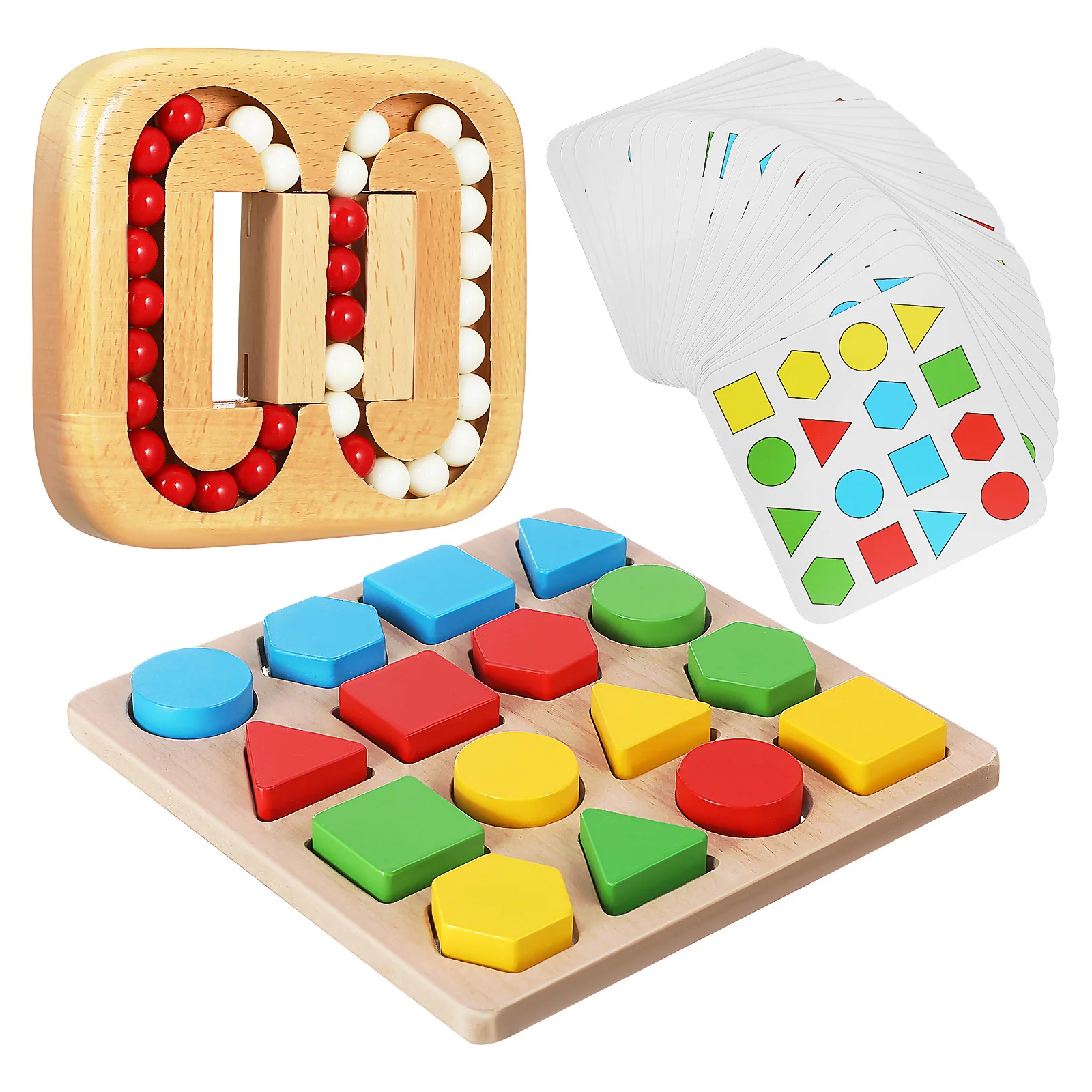 

1 Set Wooden Maze Puzzles For Elderly: Geometric Shape Sorting Brain Teaser Game Cognitive Stimulation Activity Board Puzzle For