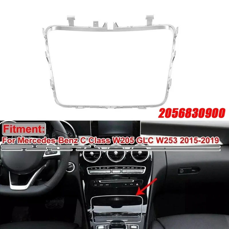 Chromowane wykończenie ramy kubka na konsolę środkową samochodu A 2056830900 Do Mercedes Benz GLC C-Class W205 C205 C253 2015-2021 LHD