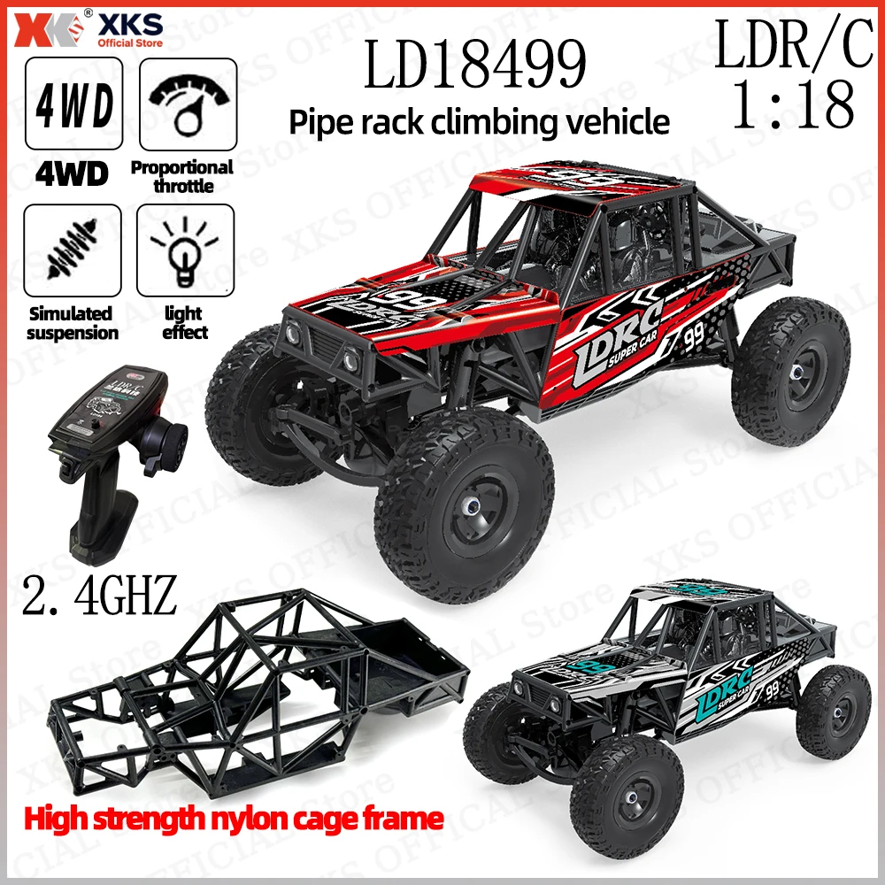 

XKS LDRC LD18499 1:18 4x4 4WD Радиоуправляемый автомобиль с дистанционным управлением, игрушечный автомобиль для скалолазания, модель автомобиля, игрушки для мальчиков, подарок