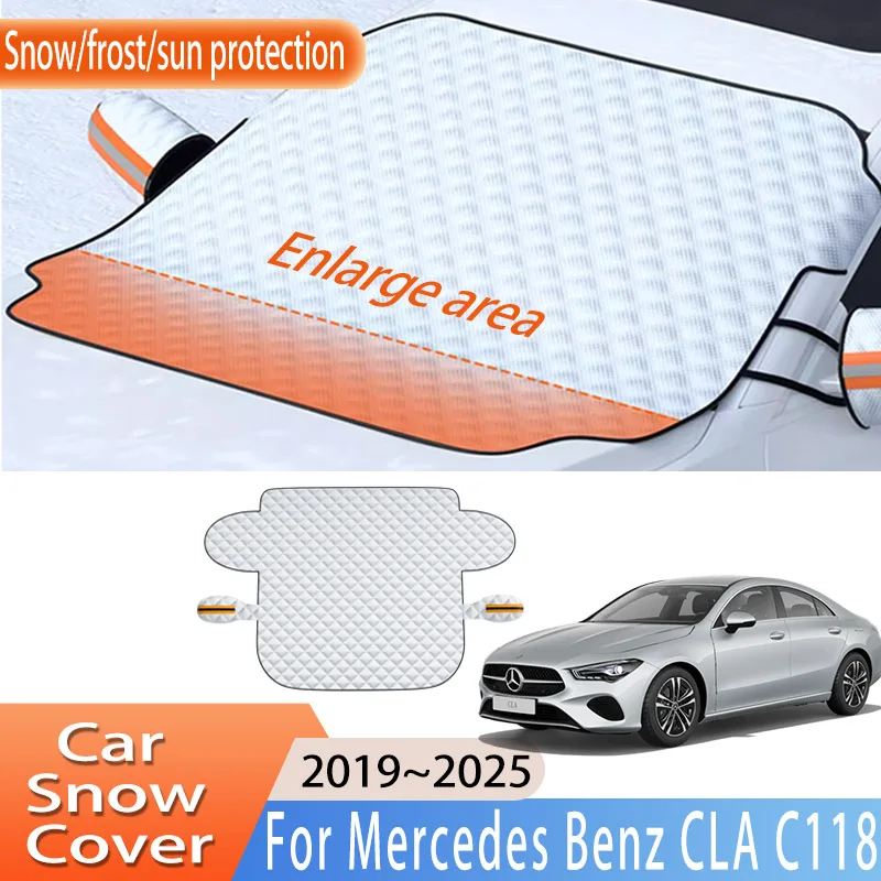 Car Accessories For Mercedes Benz CLA C118 2019~2025 Front Windscreen Snow Cover Ice Frost Sun Protector Waterproof Auto Parts