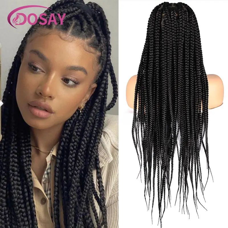 Synthetic Braid Wigs Full Lace Braided Wig Lace Frontal Wig Box Braided Wig for Black Women Transparent Lace Knotless Braid Wigs