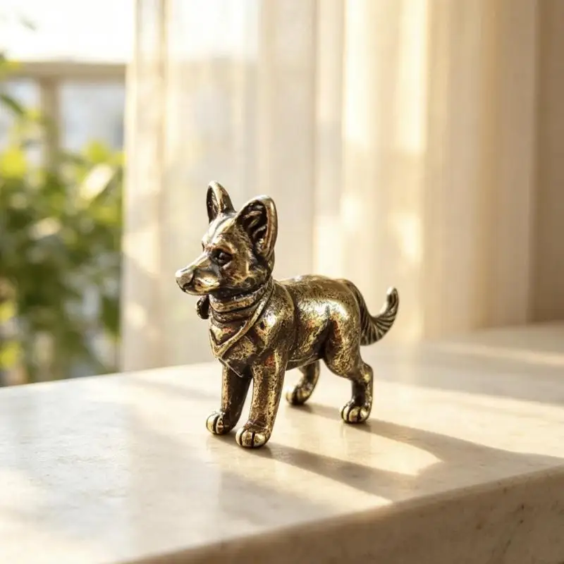 New 1Pcs Vintage Brass Goat Statue Retro Animal Sculpture Tea Pet For Home Office Decor Ideal For Collectors