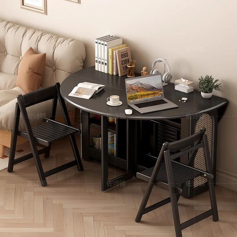 

Contract Expand Dining Table Wooden Black Folding Kitchen Dining Table Round Luxurious Mesas De Comedor Furnitures