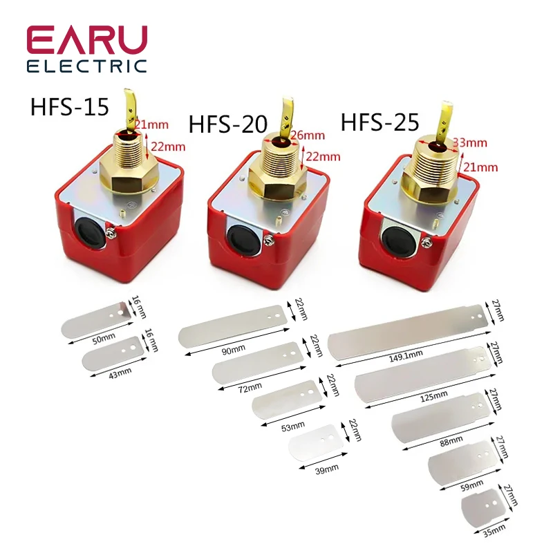 HFS-25 HFS-20 HFS-15 Interruttore del sensore di flusso della pompa dell\'acqua a paletta Interruttore del flusso d\'acqua NPT 1 \