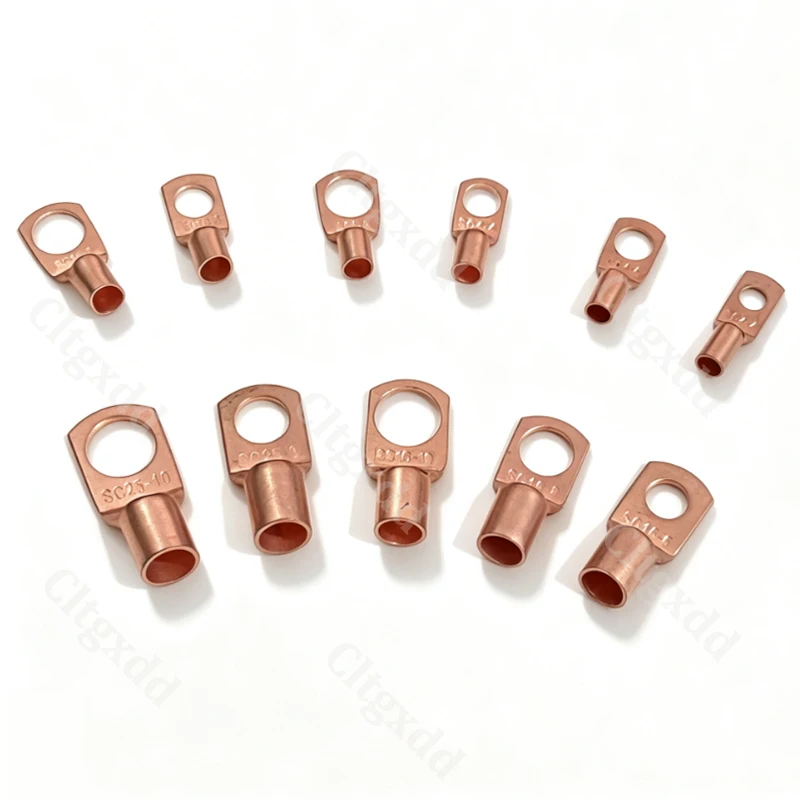 Cltgxdd 5-10 Stück Kupfer-Ringkabelverbinder, blankes Kabel, elektrische Crimpklemme SC4-6 SC6-6 SC6-8 SC10-6 SC16-6 SC16-8 SC25-8 – Detail 11