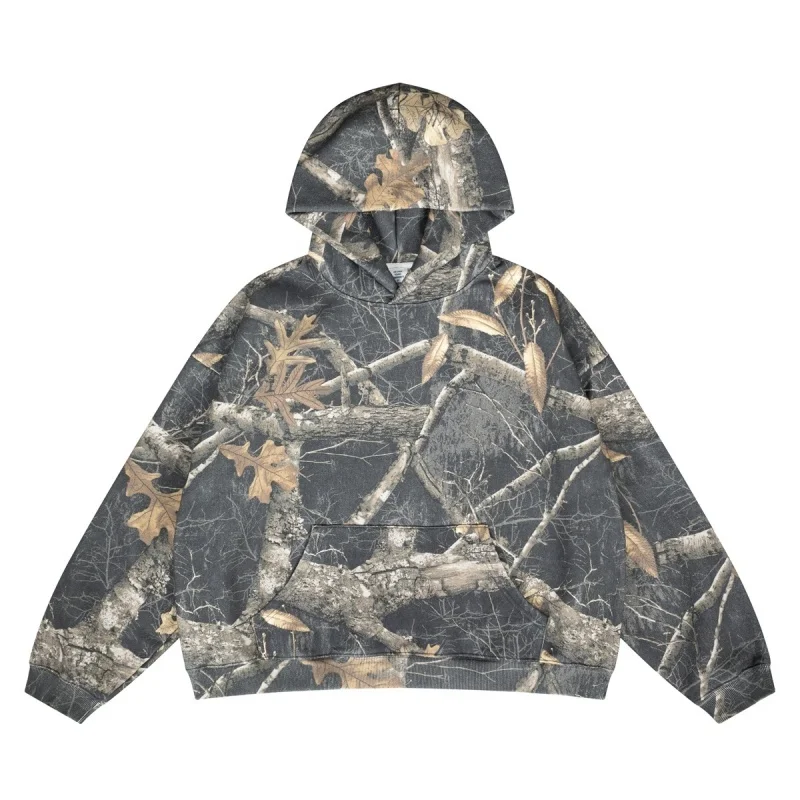 

Y2k Oversized Camouflage Fleece Hoodie Men Retro Hip Hop Streetwear Windproof Warm Sweatshirt Autumn Winter Clothing