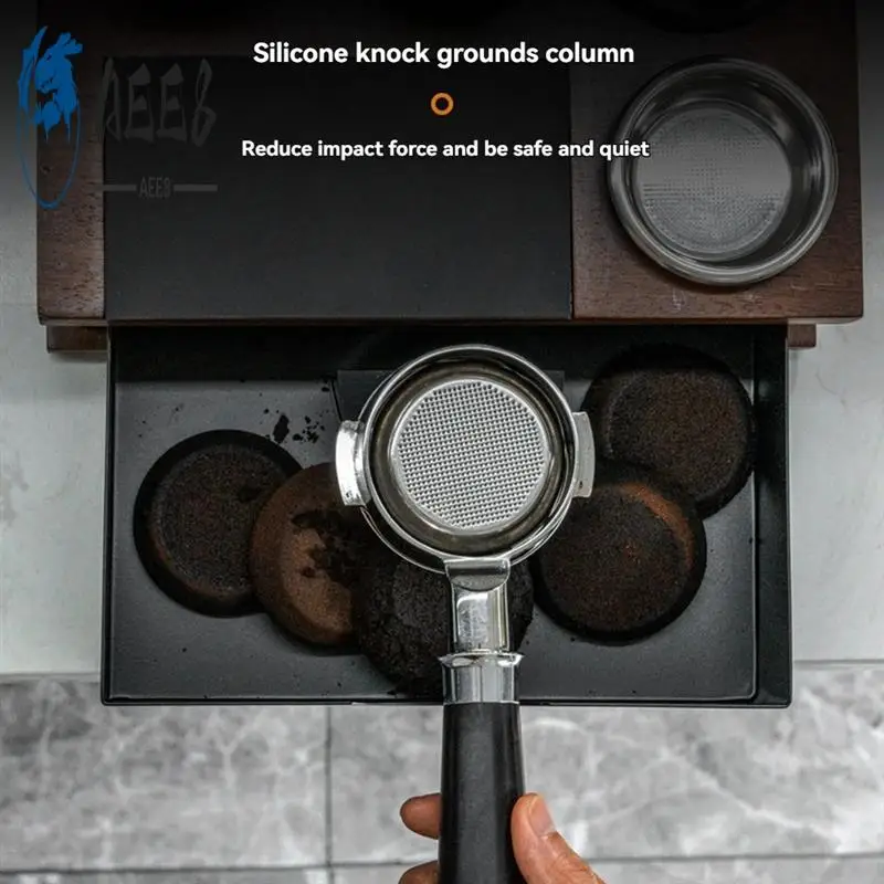 

AEE8-Espresso Tamping Station Multifunctional Solid Wood Powder Pressing Stand Wooden Espresso Machine Accessories