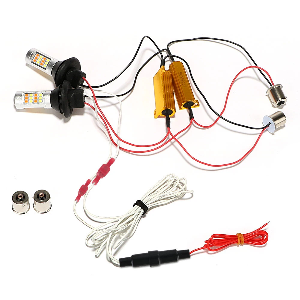 2Pcs/Set LED Car DRL 2 In 1 Universal Daytime Running Lights DC 12V Car Turn Signal Light 1156 42 LEDs Auto Lamps Car-styling