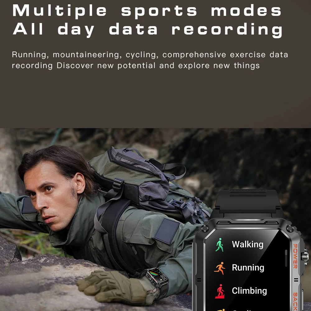 Relojes inteligentes con luz de respiración colorida para hombres, Monitor de Fitness, Smartband deportivo impermeable, monitoreo de la salud del oxígeno en sangre