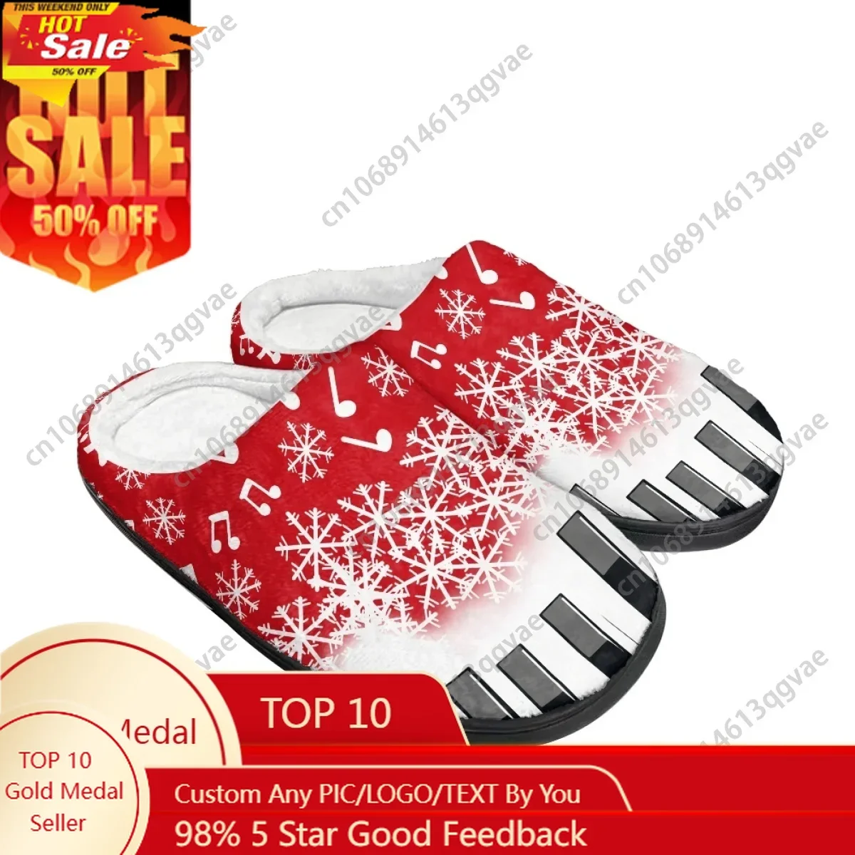 

2025 New Arrival Christmas Piano Keyboard Music Home Cotton Slippers Mens Womens Teenager Plush Bedroom Keep Warm Custom Slipper