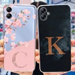 For Samsung Galaxy A04 Case A04e M04 F04 Phone Cover Fashion Flower Letters Silicone Soft TPU Funda For Samsung A04s A047F Coque