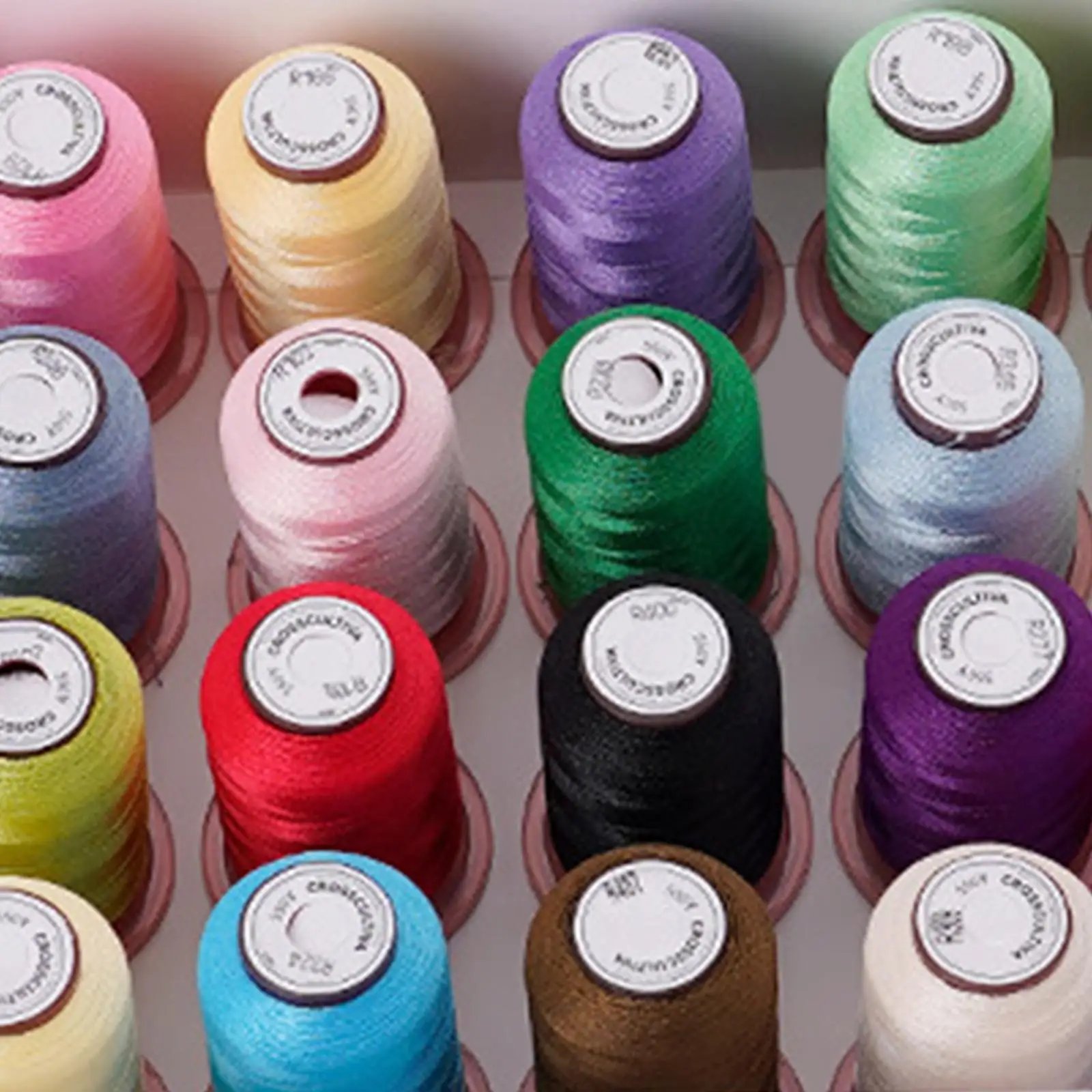 24 Colors Embroidery Thread 120D/2 for Sewing Machine All Purpose Polyester Embroidery Machine Thread DIY Crafts Supplies