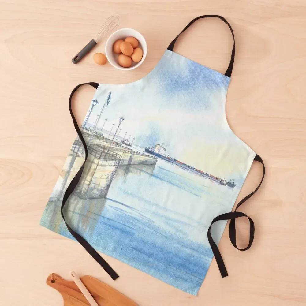 

The View From Portishead Marina Apron Art Home And Kitchen Customizable Kitchen Novel Kitchen Accessories Apron