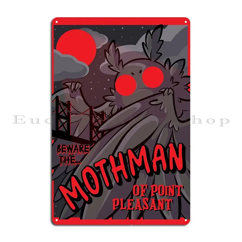 Beware The Mothman Metal Signs Plaques Decoration Print Club Pub Tin Sign Poster