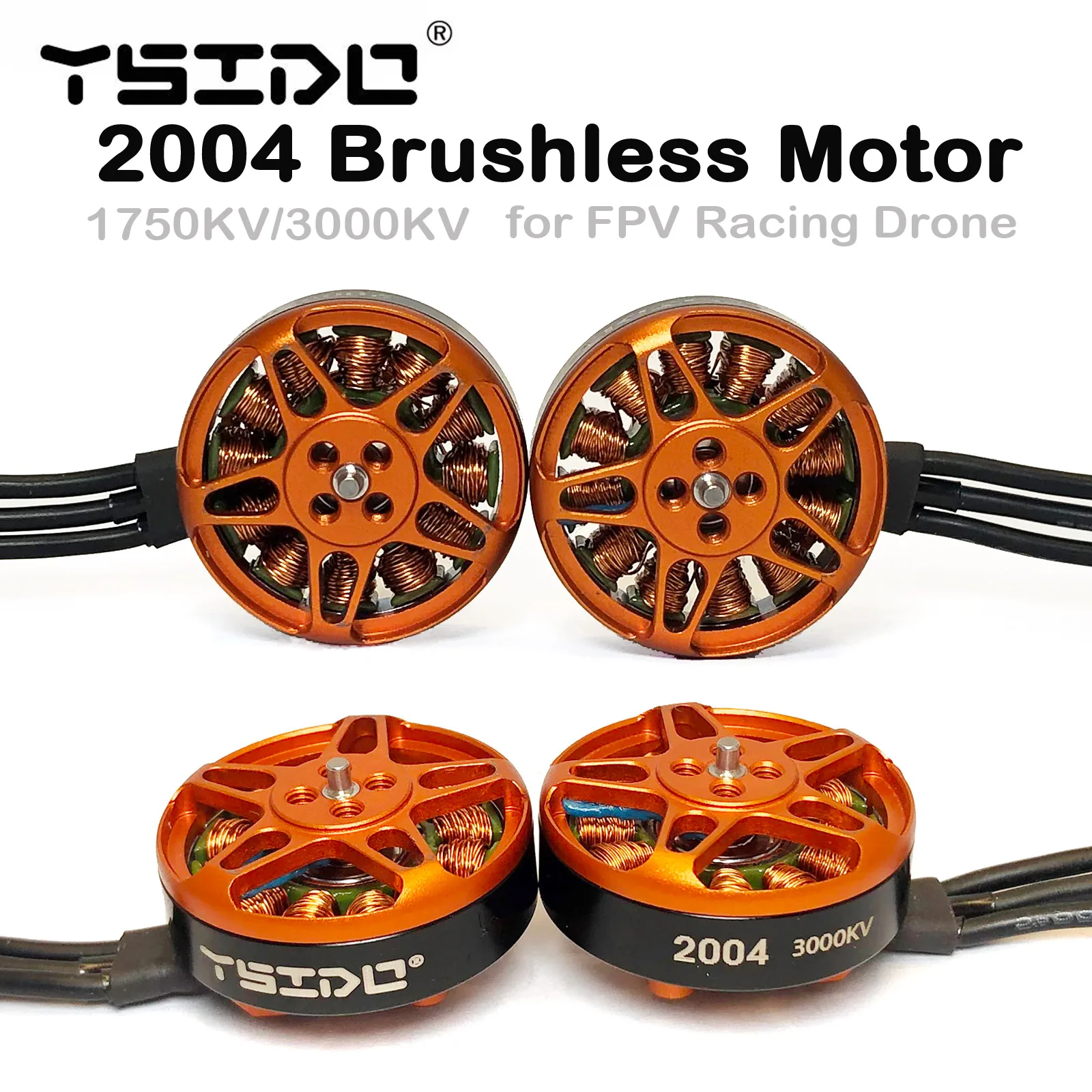 Ysido-ブラシレス電気モーター1750kv/3000kv,2004〜5インチ,修理用,長距離,リモートコントロール,レーシングドローン,3.5および1750kvと互換性あり