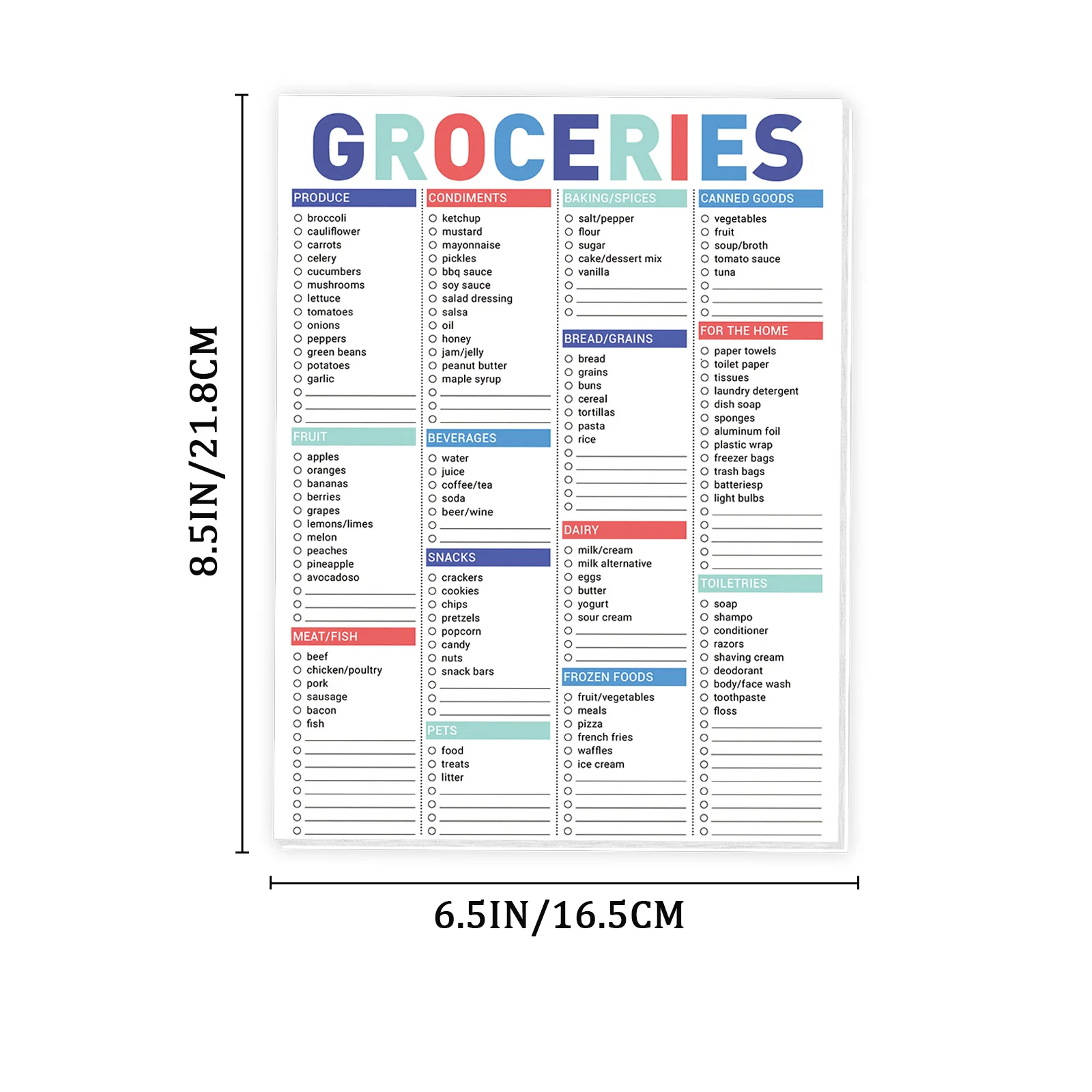 52sheets Grocery List Magnet Pad Common Food for Fridge with Blank Shopping Spaces Home Organization and Meal Planning