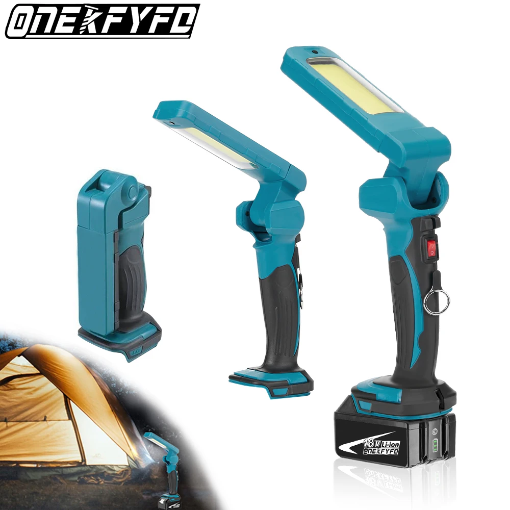 

Cordless LED Flashlight Foldable Outdoor Handheld Rechargeable Work Lights Home Protable Lanterns for Makita 18V Li-ion Battery