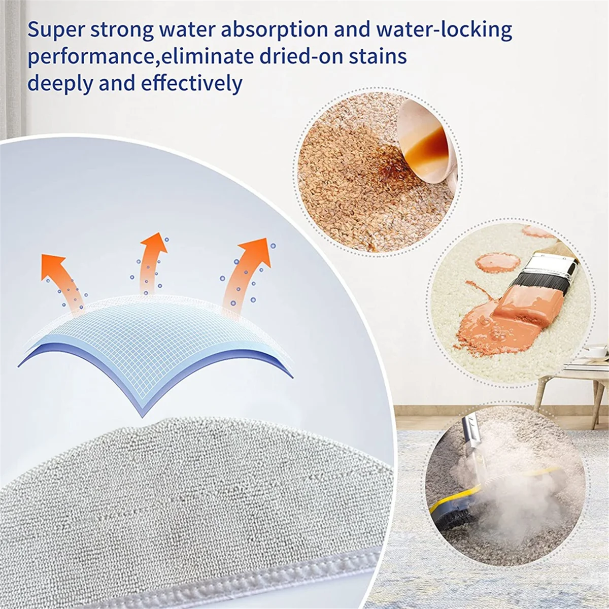 6PCS Mop Cloth for Eufy L60 /L50 Series Robot Vacuum Cleaner Replacement Spare Parts Washable Mop Pad_A66K