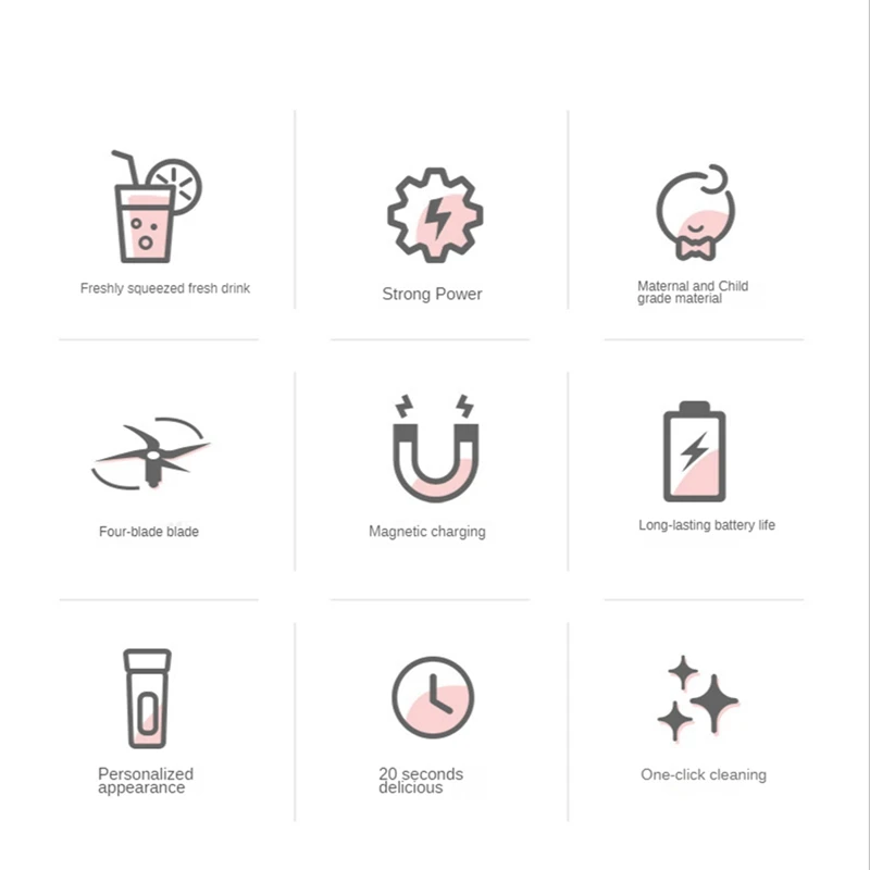 เครื่องปั่นน้ำผลไม้แบบพกพาขนาด350มล. เครื่องปั่นไฟฟ้าขนาดเล็กสำหรับใช้ในบ้านและในการเดินทาง