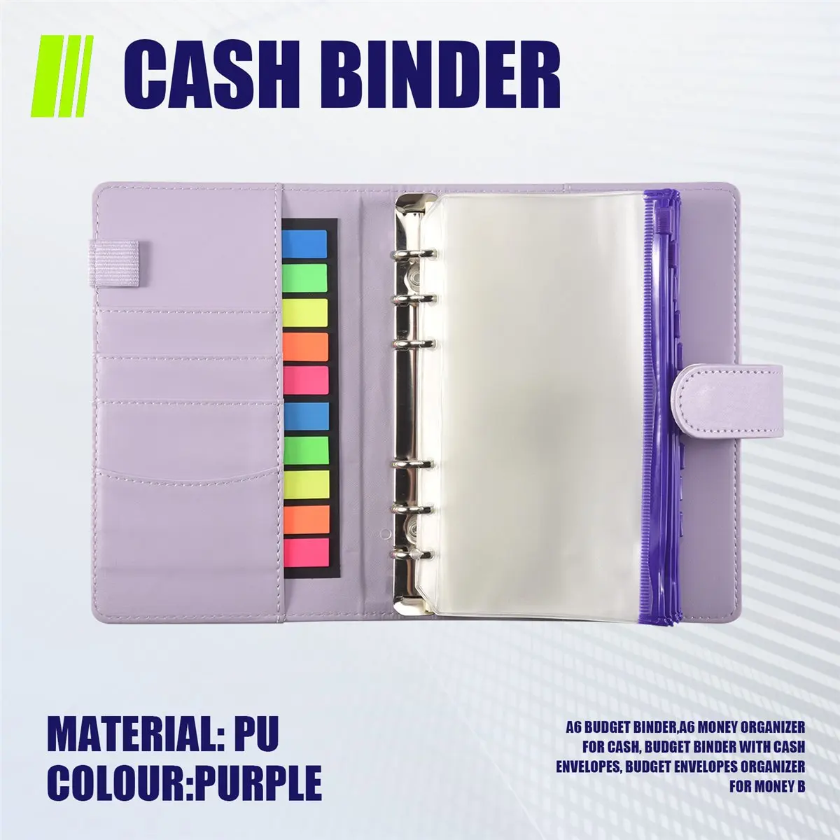 HOT A6 Budget Binder,A6 Money Organizer for Cash, Budget Binder with Cash Envelopes, Budget Envelopes Organizer for Money B 【SPE