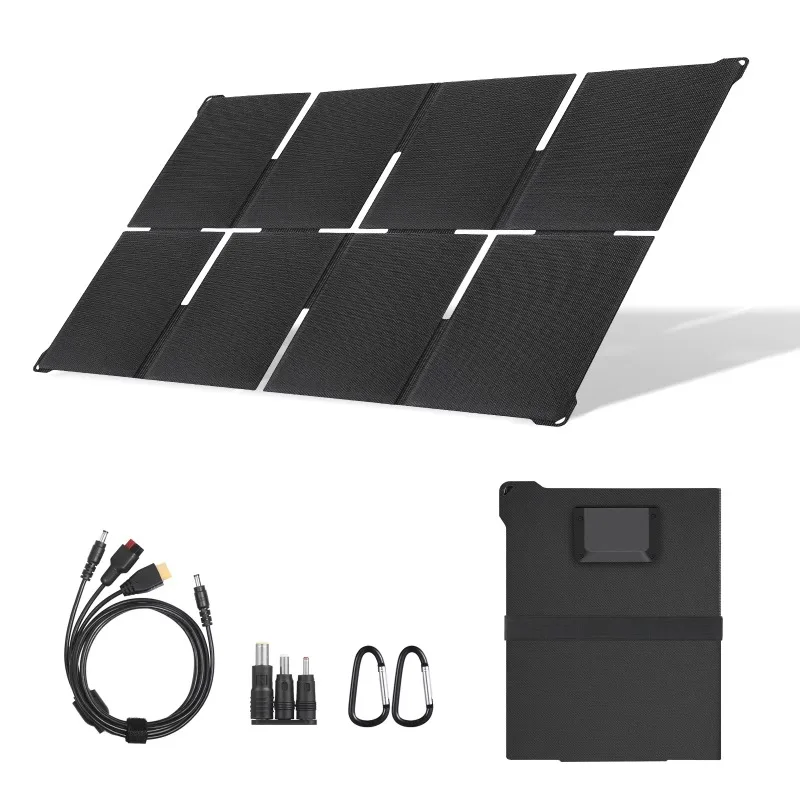 Portable Foldable Solar Panel 80W USB DC Type-C Ports PD 3.0 QC3.0 Charger For Outdoor Camping Power Station Emergency