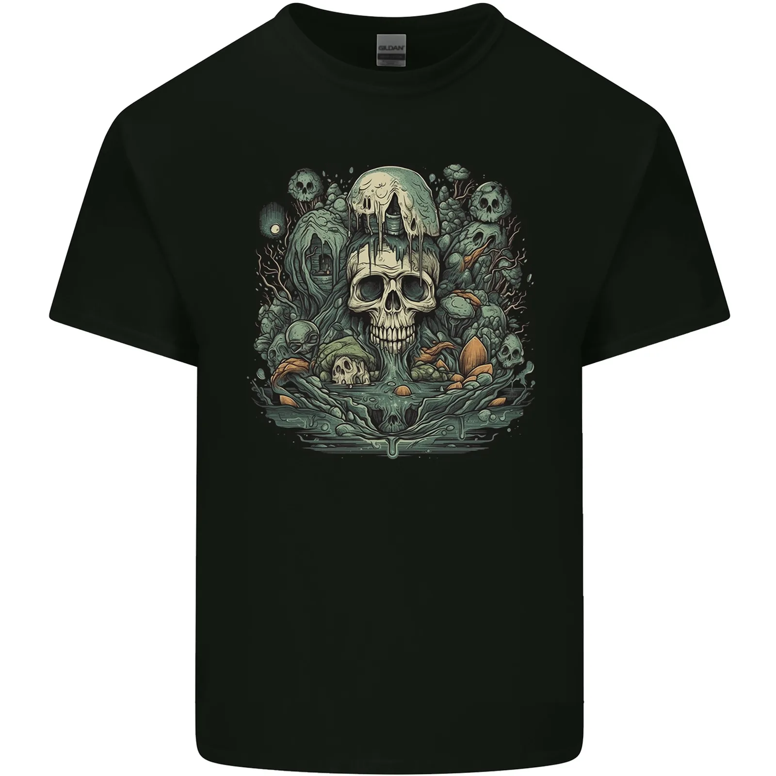 

Skull City Biker Gothic Evil Mens Cotton T-Shirt Tee Top