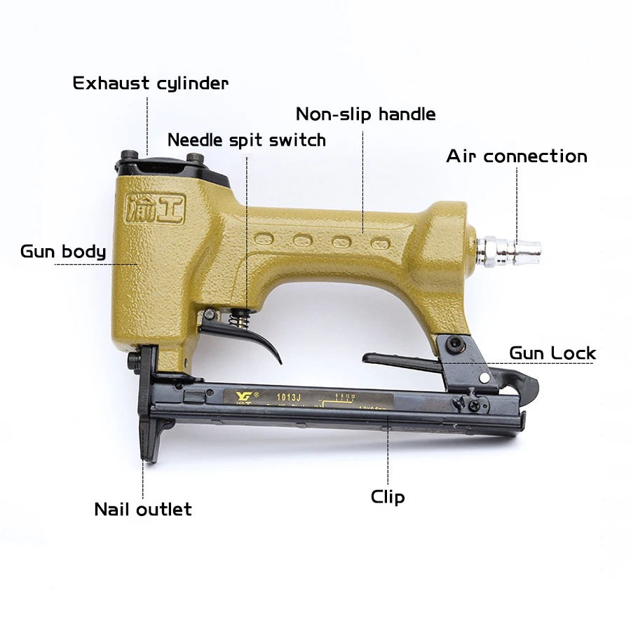 Imagem -03 - Mão Automática Pin Making Machine Arame Galvanizado Grampo Nails Guns Framing Air Nailer Caixa de Madeira Air Grampeador 1013j 1010f 20ga