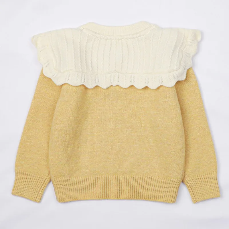 Girls 2025 Spring and Autumn New Little Girl Korean Version Sweater Fashionable Knitted Outside with Baby Casual Top