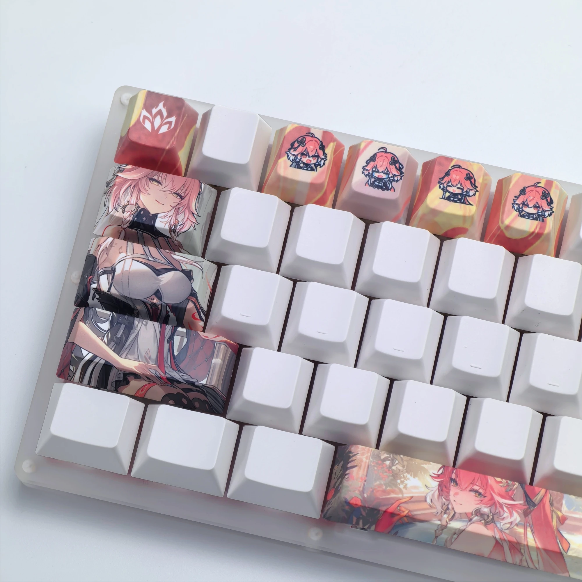 MAIMOOO Wuthering Waves Changli Keycaps 12Keys Cherry Profile PBT Custom Cartoon Anime Game Keycap for MX Mechanical Keyboard