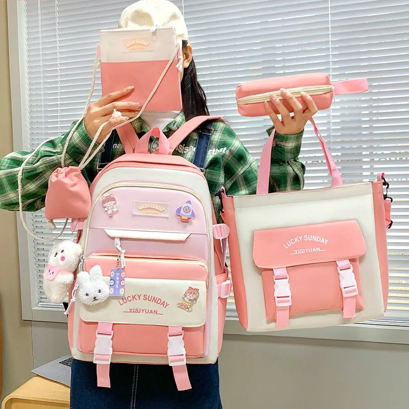 Tas Sekolah Fashion Girl 2026, Ransel Travel, Tas Punggung untuk Siswa SD SMP SMA, Kapasitas Besar, Ringan, Mochila Escolare