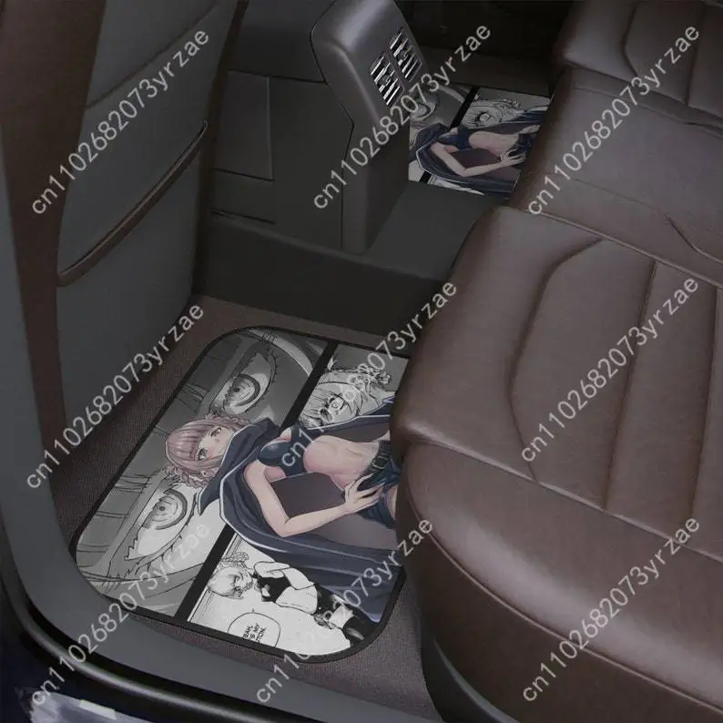 Nazuna Nanakusa 4 قطعة الحصير سيارة عالمية جميع المواسم المألوف السيارات الداخلية ماصة عدم الانزلاق قابل للغسل الحصير سيارة #5