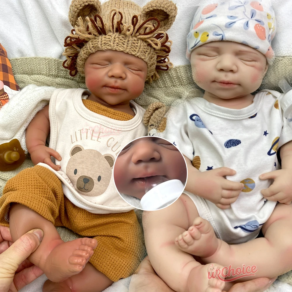 

Handmade 20Inch Full Soft Silicone Reborn Baby Doll Can Open Mouth Lifelike Exquisite Texture Details Doll for Collectors