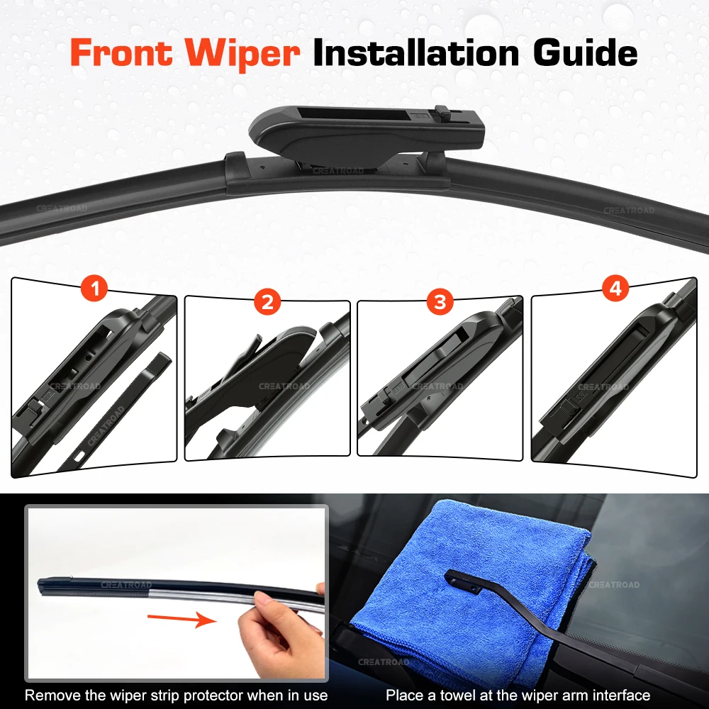 

Silicone Wiper Blades Fit For Renault Megane 3 Hatchback Coupe 2008-2016 Coated HD Wear-Resistant Windshield Wipers 24"+16"+14"