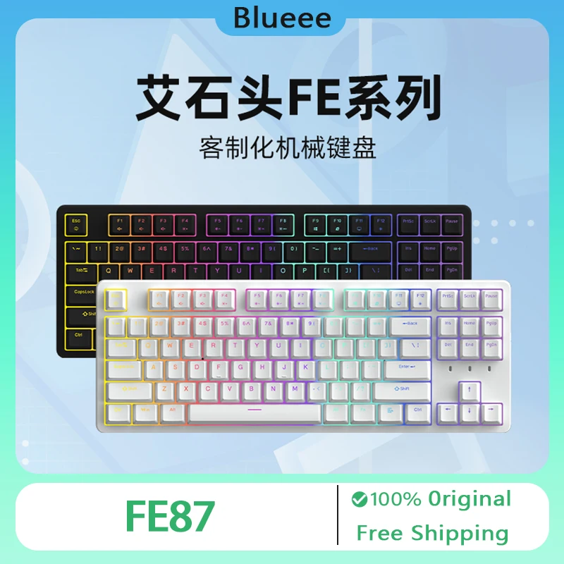 

IROK FE87PRO Mechanical Keyboard Wireless Bluetooth Tri-Mode 87 Keys Gaming Keyboards Customization Hot-Swap RGB Gamer Accessory