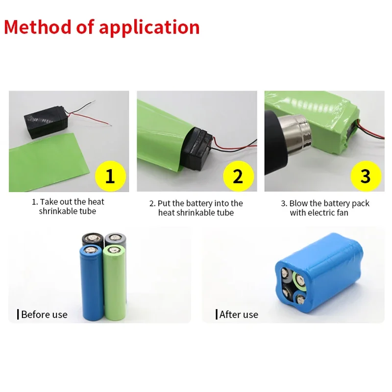 2/5 meters  PVC Heat Shrink Tube 18650 Lipo Battery Pack Width 17mm ~ 80mm Insulated Film Wrap lithium Case Cable Sleeve