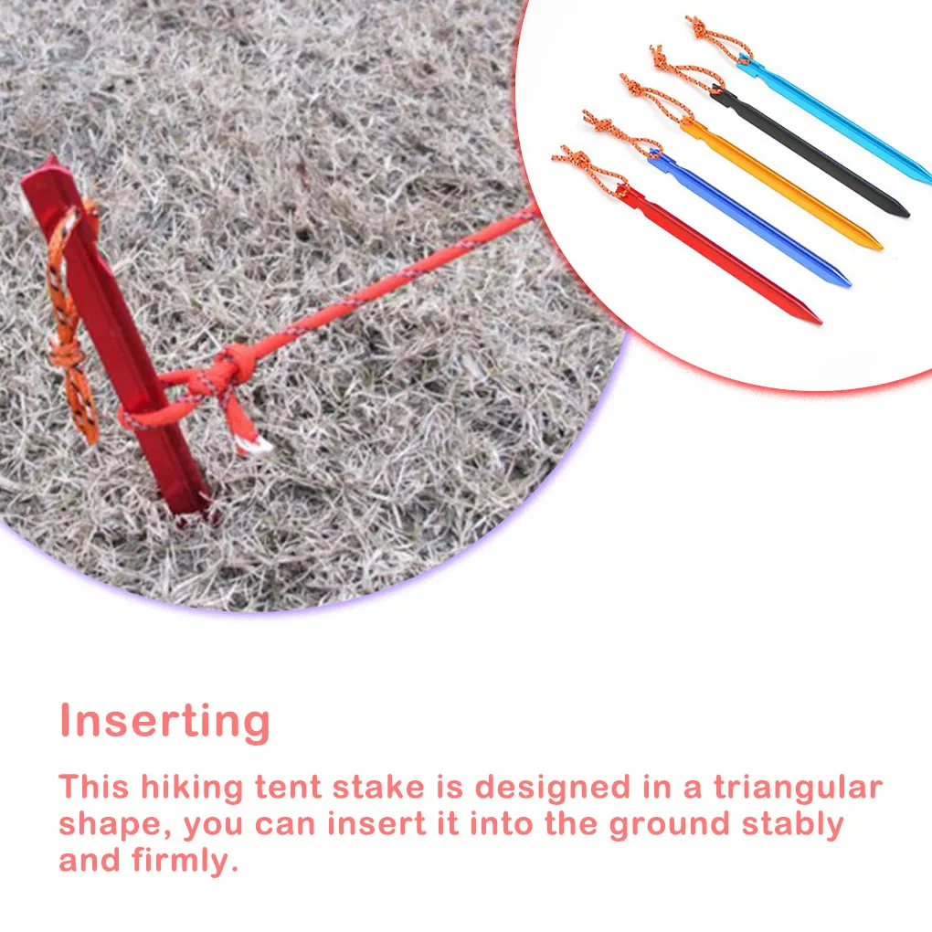 Pack of 10 Tent Pegs Picnic Outdoor Portable Canopy Stake Travel Fishing Garden Park Inserting Hammock Nails Tools